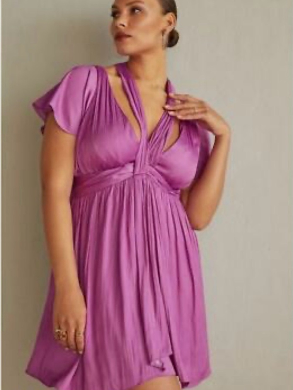 Anthropology Deep neck mini dress